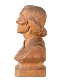 A Carved Wood Bust of a Man, Possibly St. John Vianney