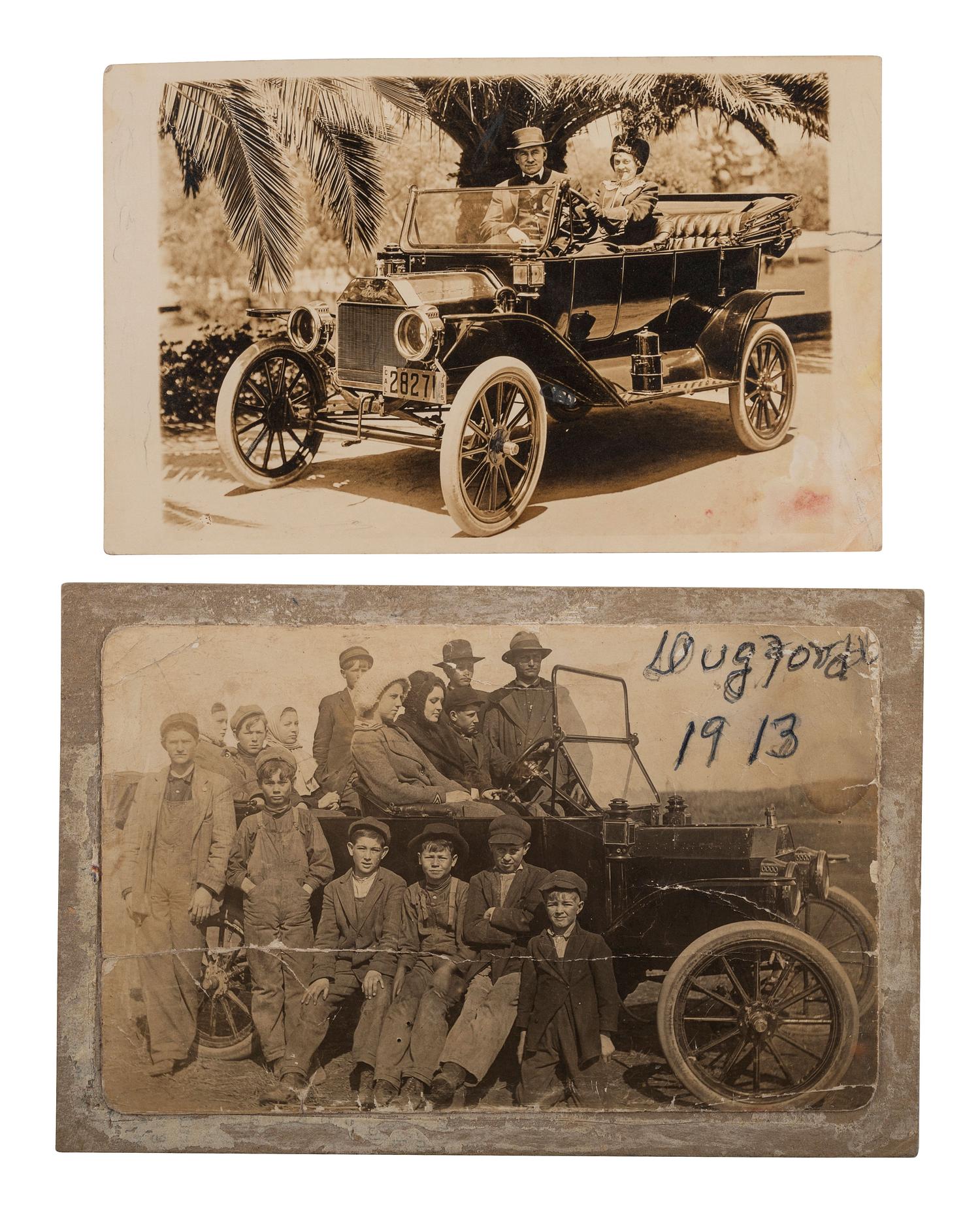[EPHEMERA]. A group of 52 RPPCs & photographs of automobiles, bicycles, and motorbikes.