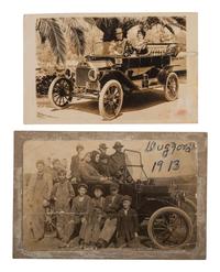 [EPHEMERA]. A group of 52 RPPCs & photographs of automobiles, bicycles, and motorbikes.