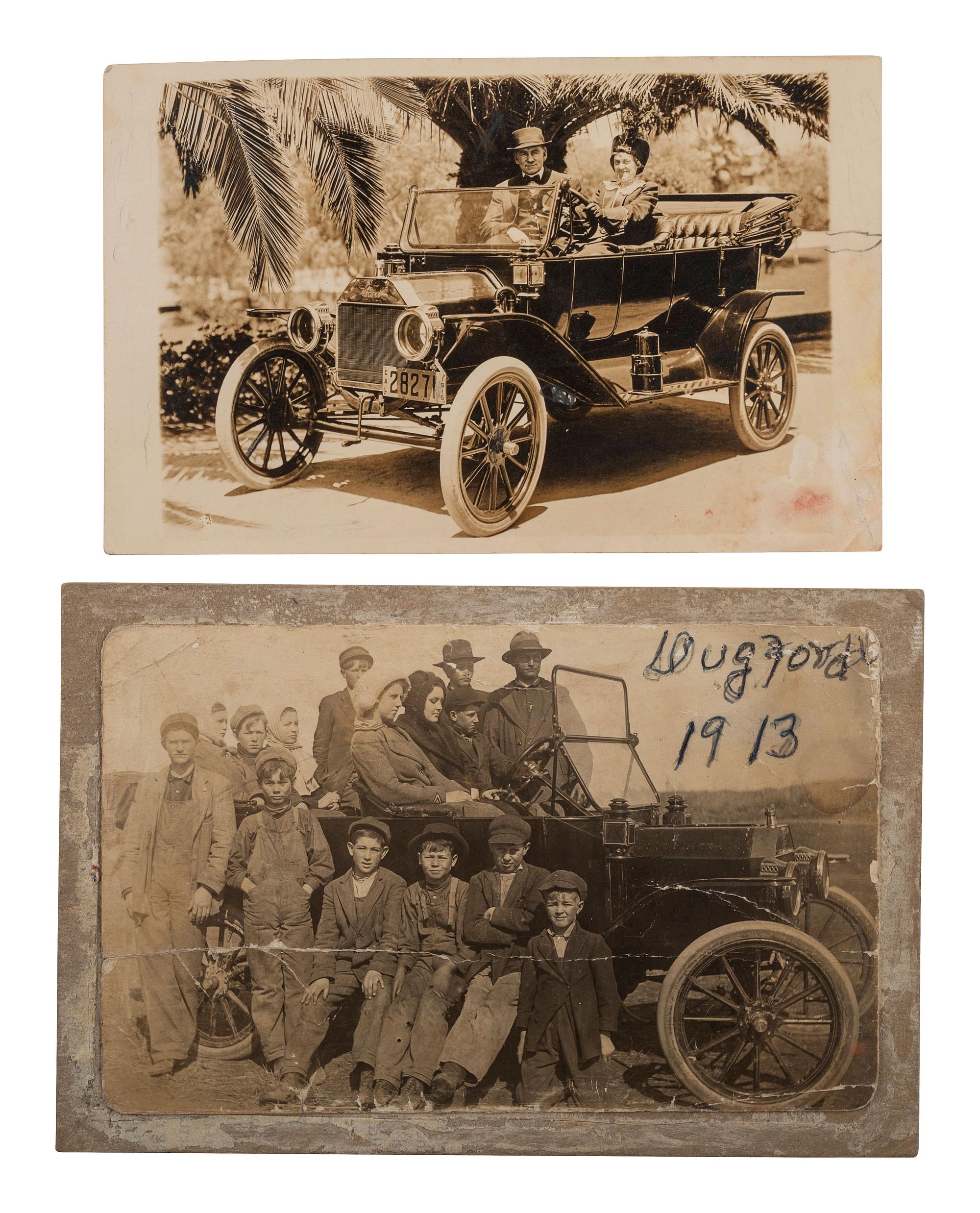 [EPHEMERA]. A group of 52 RPPCs & photographs of automobiles, bicycles, and motorbikes.
