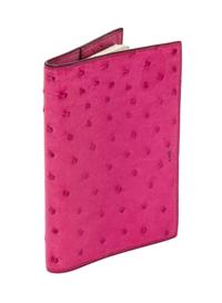 An Hermes Fuschia Ostrich Leather GM Agenda, 3.5" x 5".