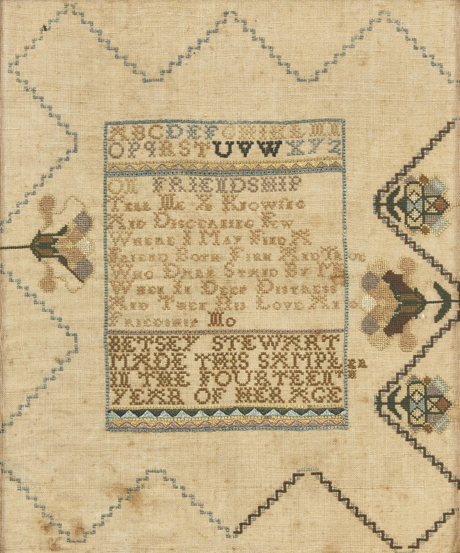 A Group of Four American Needlework Samplers, Early 19th Century