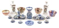A Group of Porcelain Table Articles Height of Wedgwood vase 2 inches. — Various Makers