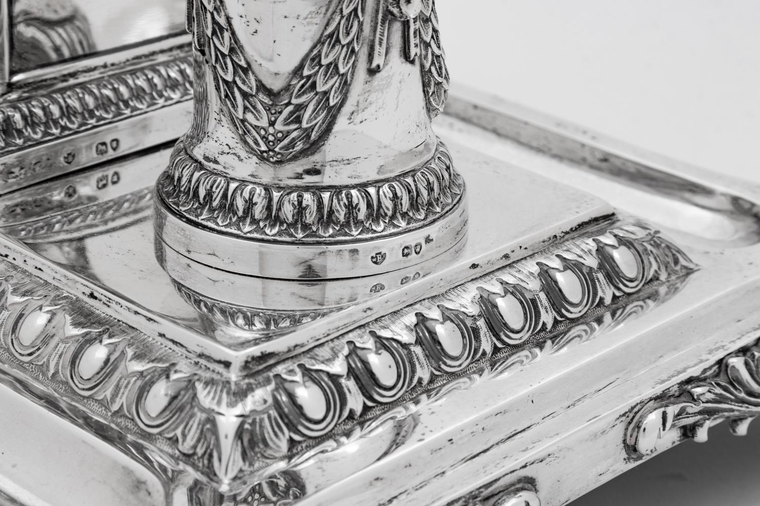 A Victorian Silver Standish