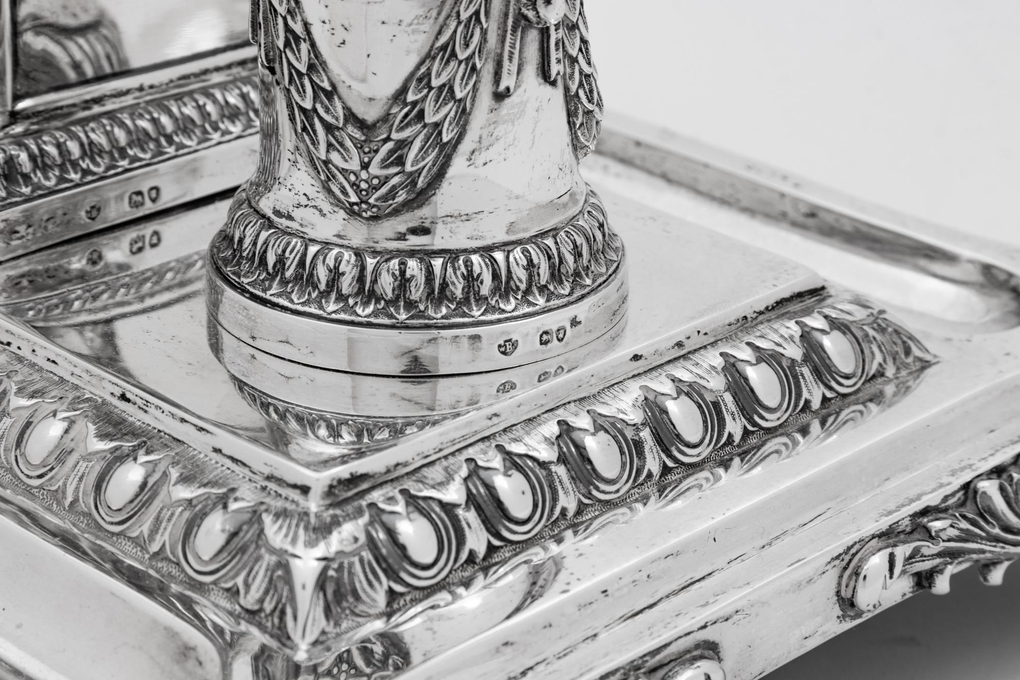 A Victorian Silver Standish