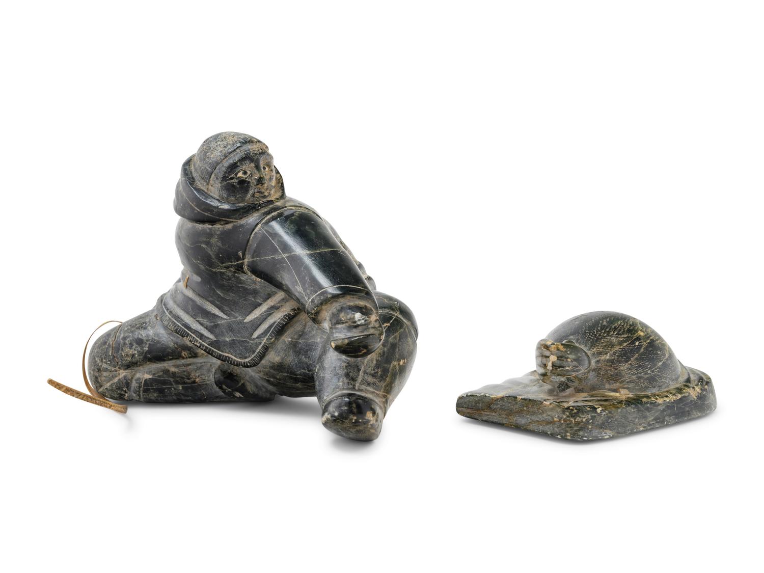 Two Inuit Carved Soapstone Figures