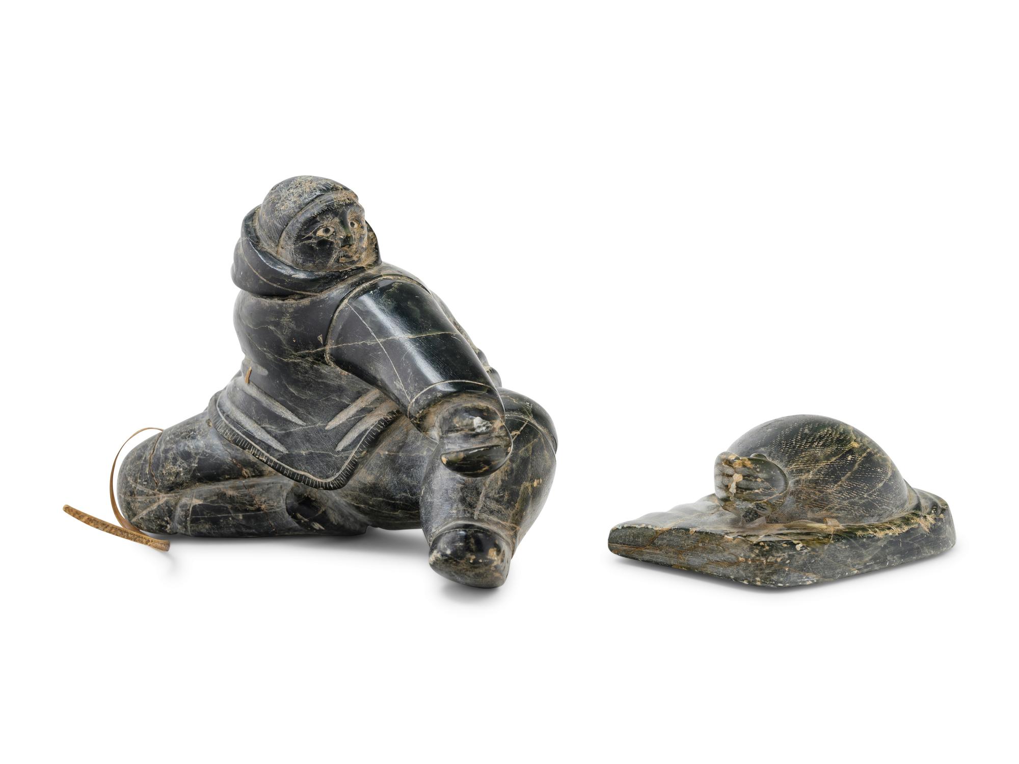 Two Inuit Carved Soapstone Figures