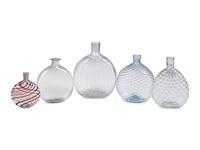 Five Early American Glass Flasks