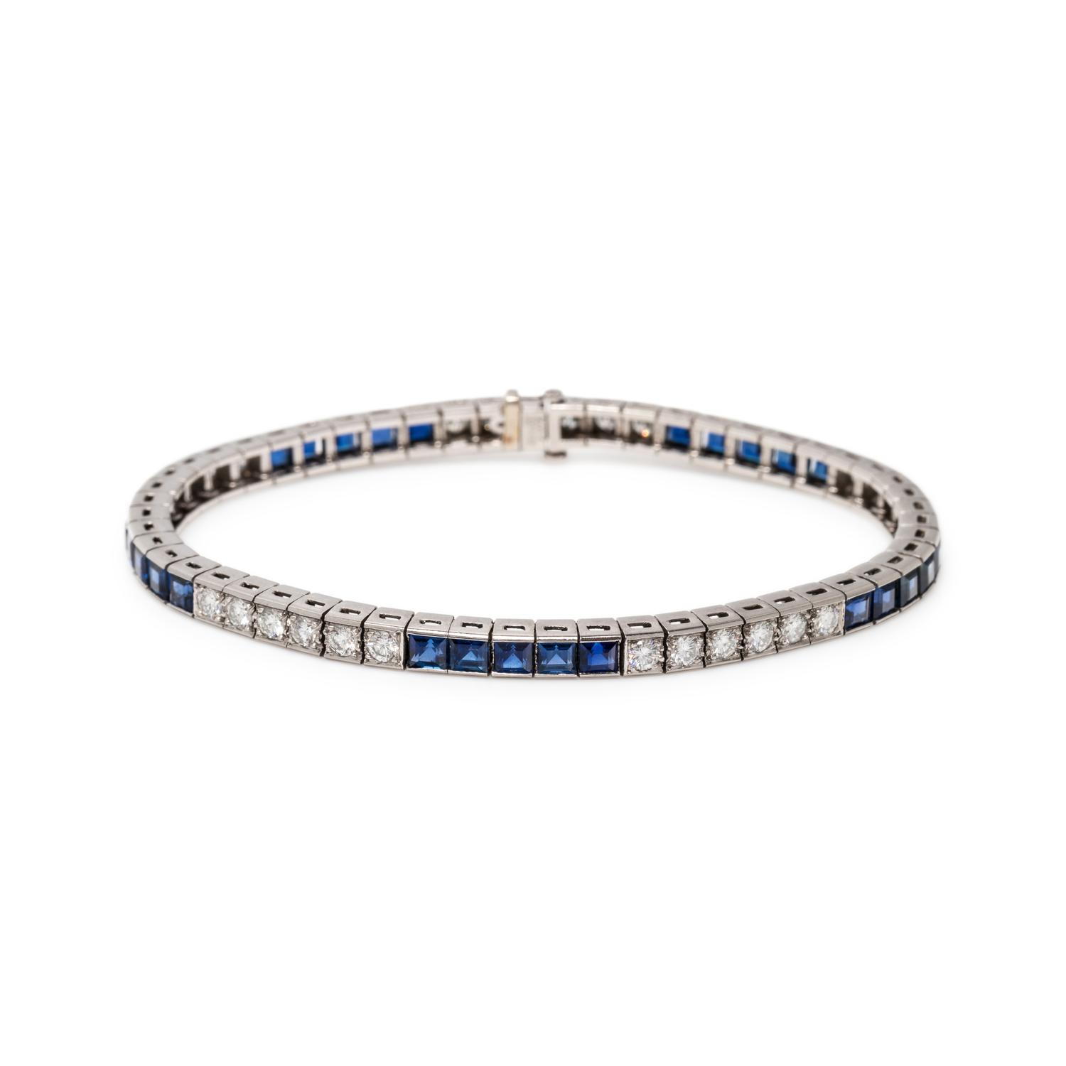 CARTIER, M. WASLIKOFF & SONS, SAPPHIRE AND DIAMOND BRACELET