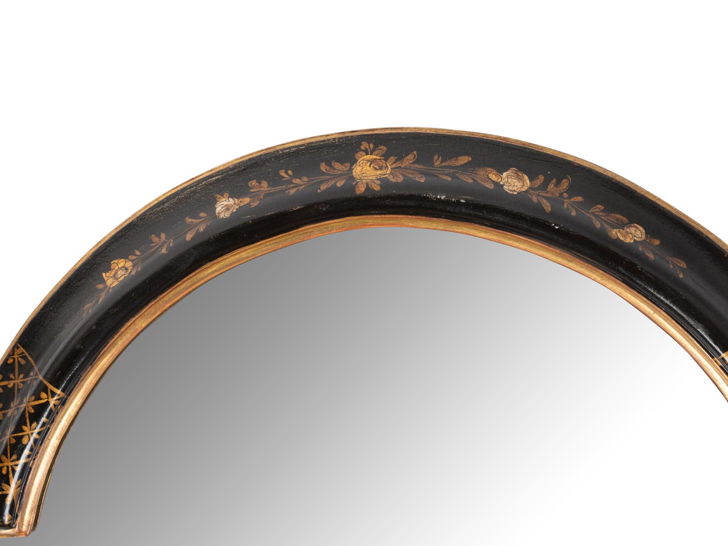 A Pair of Georgian Style Japanned Pier Mirrors