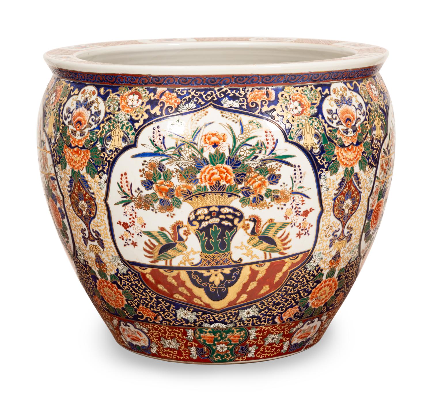 A Chinese Porcelain Jardinière in the Imari Palette