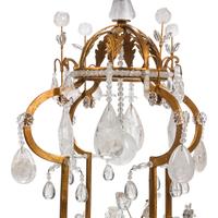 A Louis XV Style Gilt Metal and Rock Crystal Thirteen-Light Chandelier