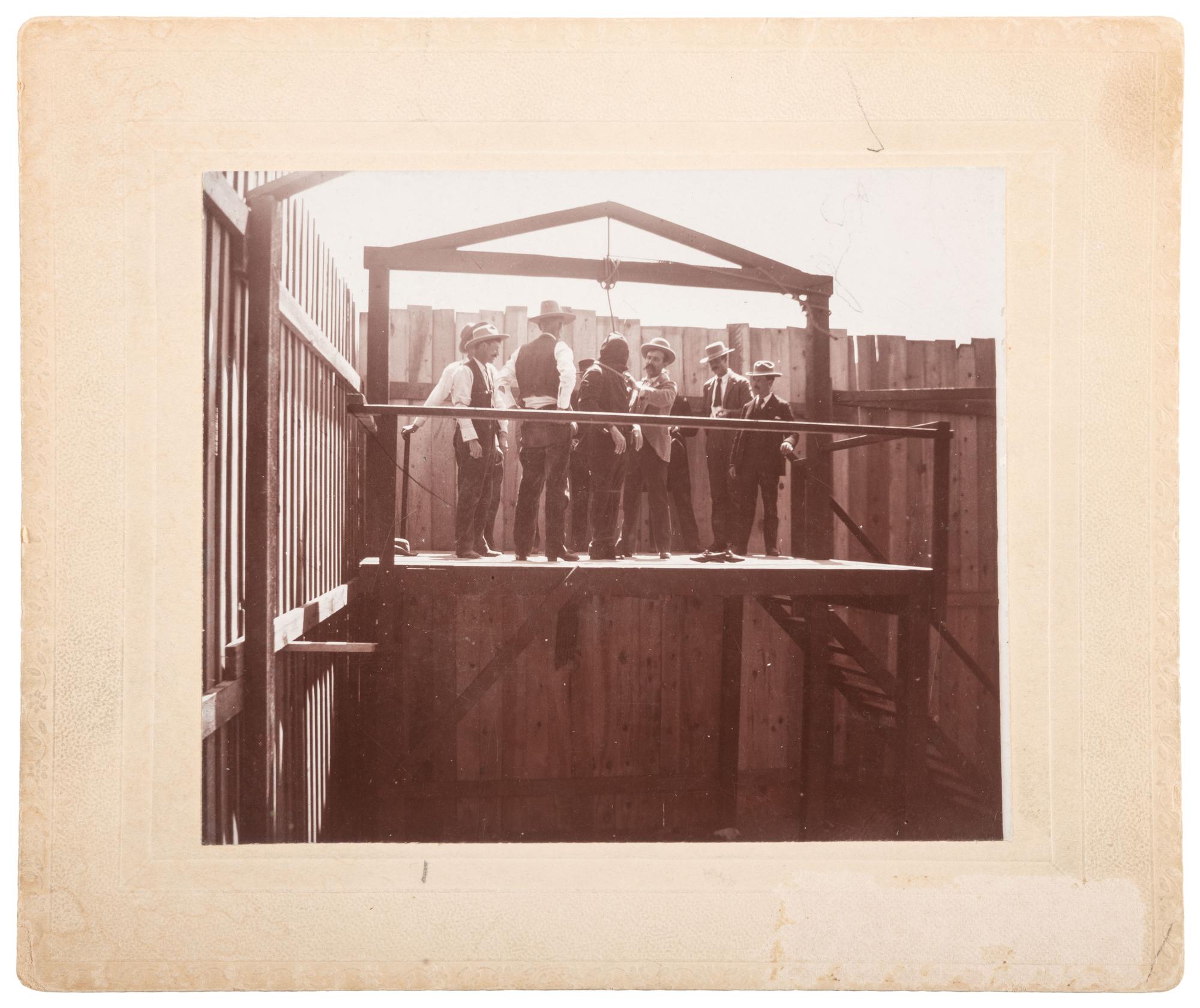 [WESTERN AMERICANA - ARIZONA] [HAMMAKER, H.C., photographer?]. [ The Hanging of James Fleming Parker. 3 June 1898].