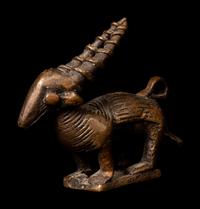 A Bamana or Ashanti Bronze Antelope (Chiwara)