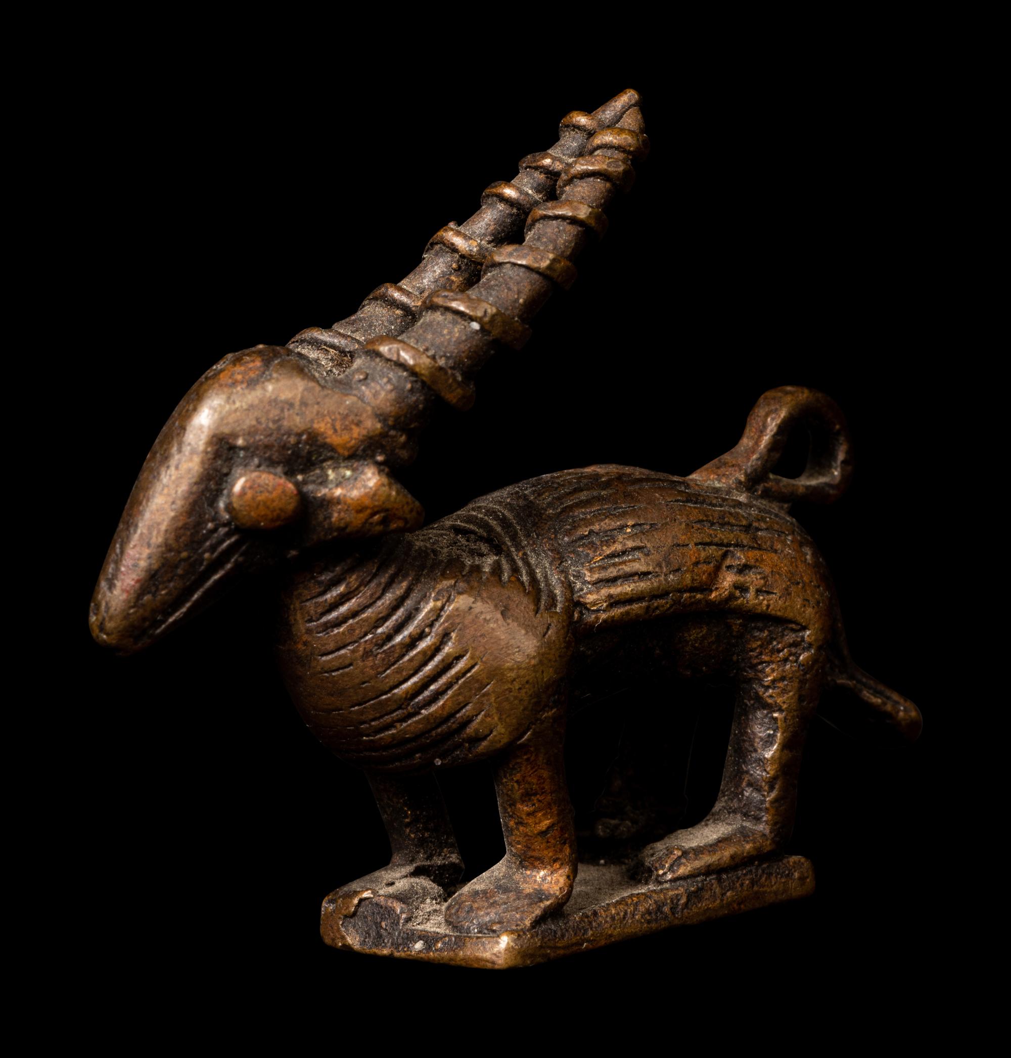 A Bamana or Ashanti Bronze Antelope (Chiwara)