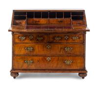 A George I Walnut Slant-Front Bureau