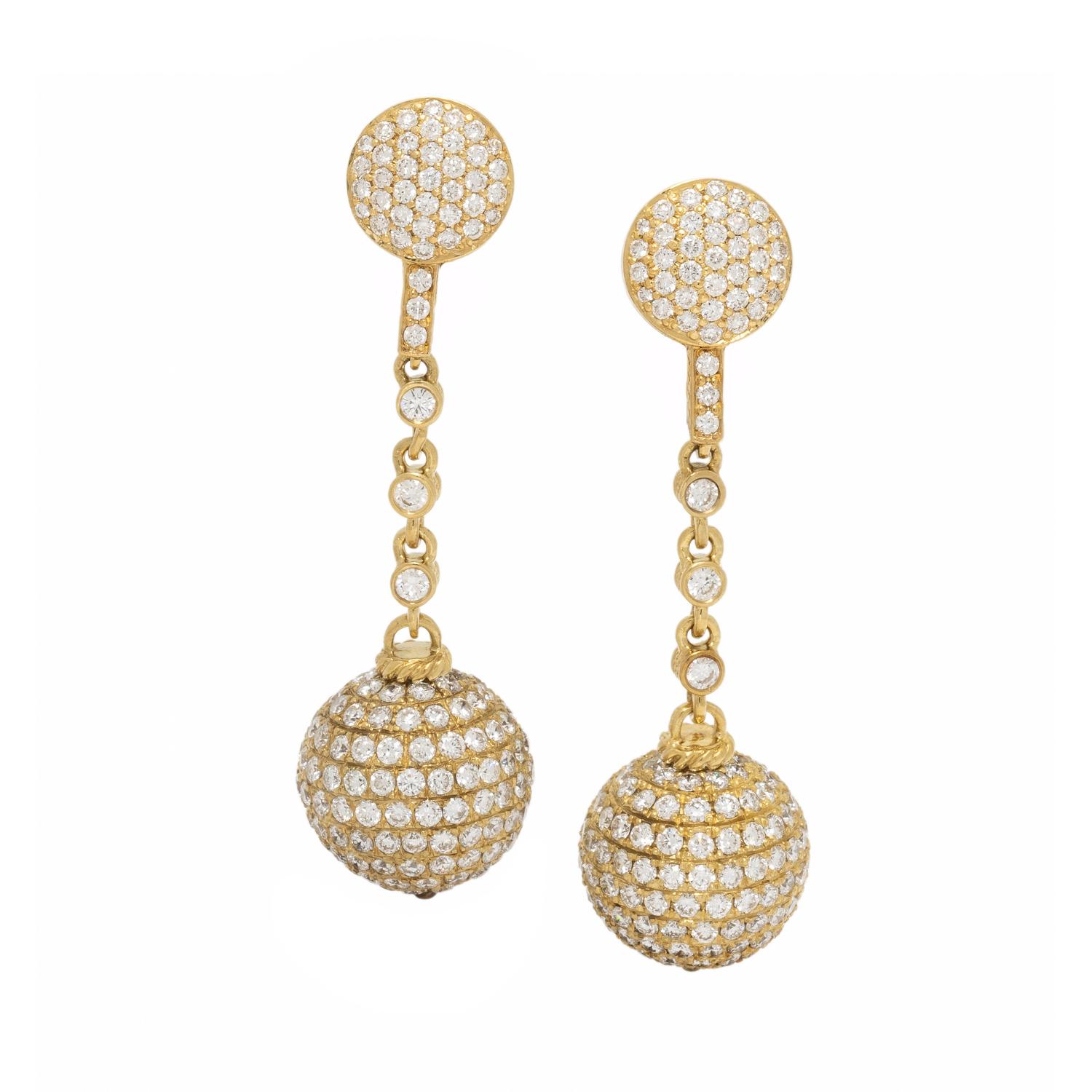 Yellow Gold and Diamond Earrings