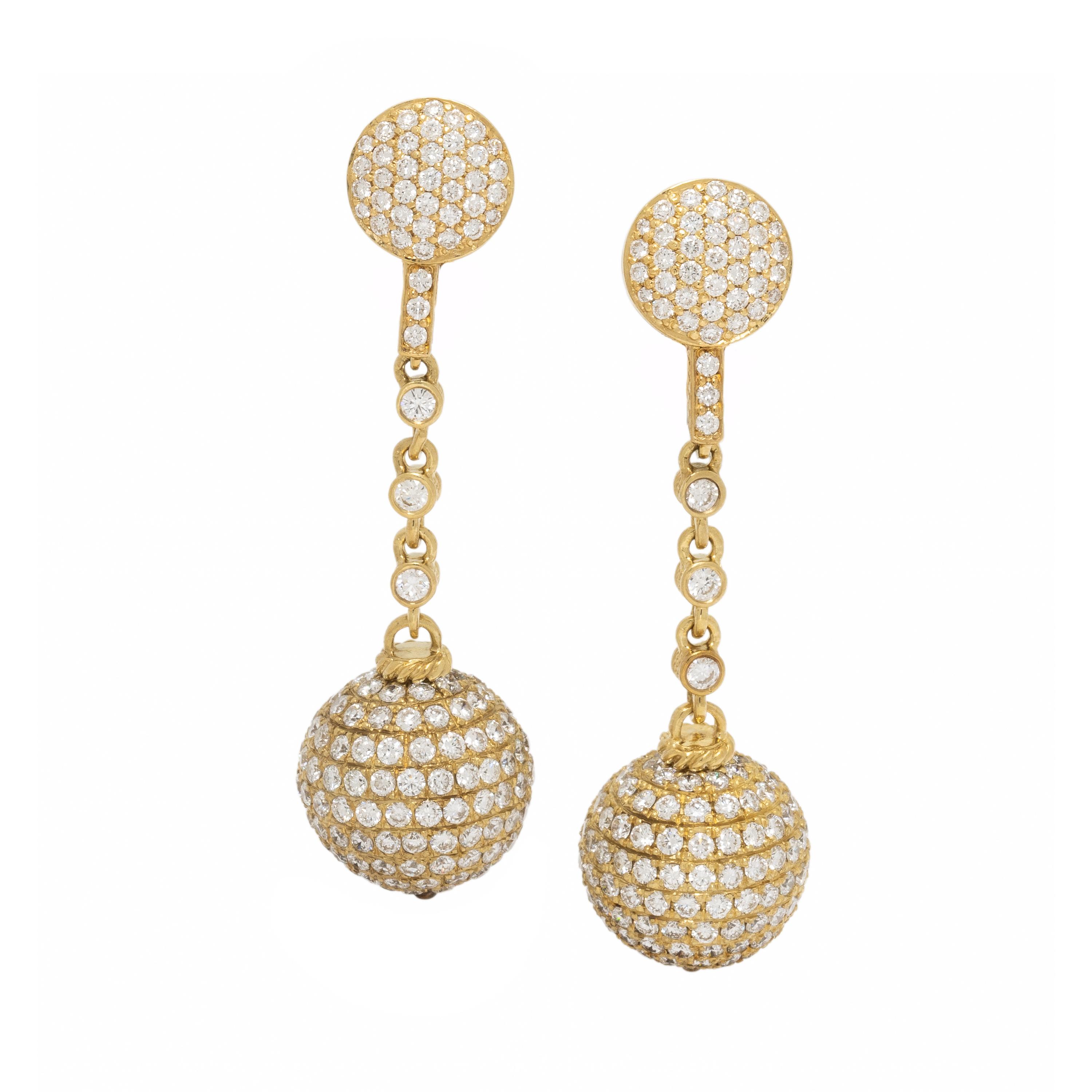 Yellow Gold and Diamond Earrings