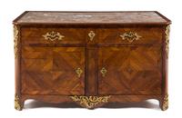 A Regence Style Gilt Bronze Mounted Kingwood Cabinet Height 33 x width 59 1/4 x depth 27 1/8 inches. — 19TH CENTURY