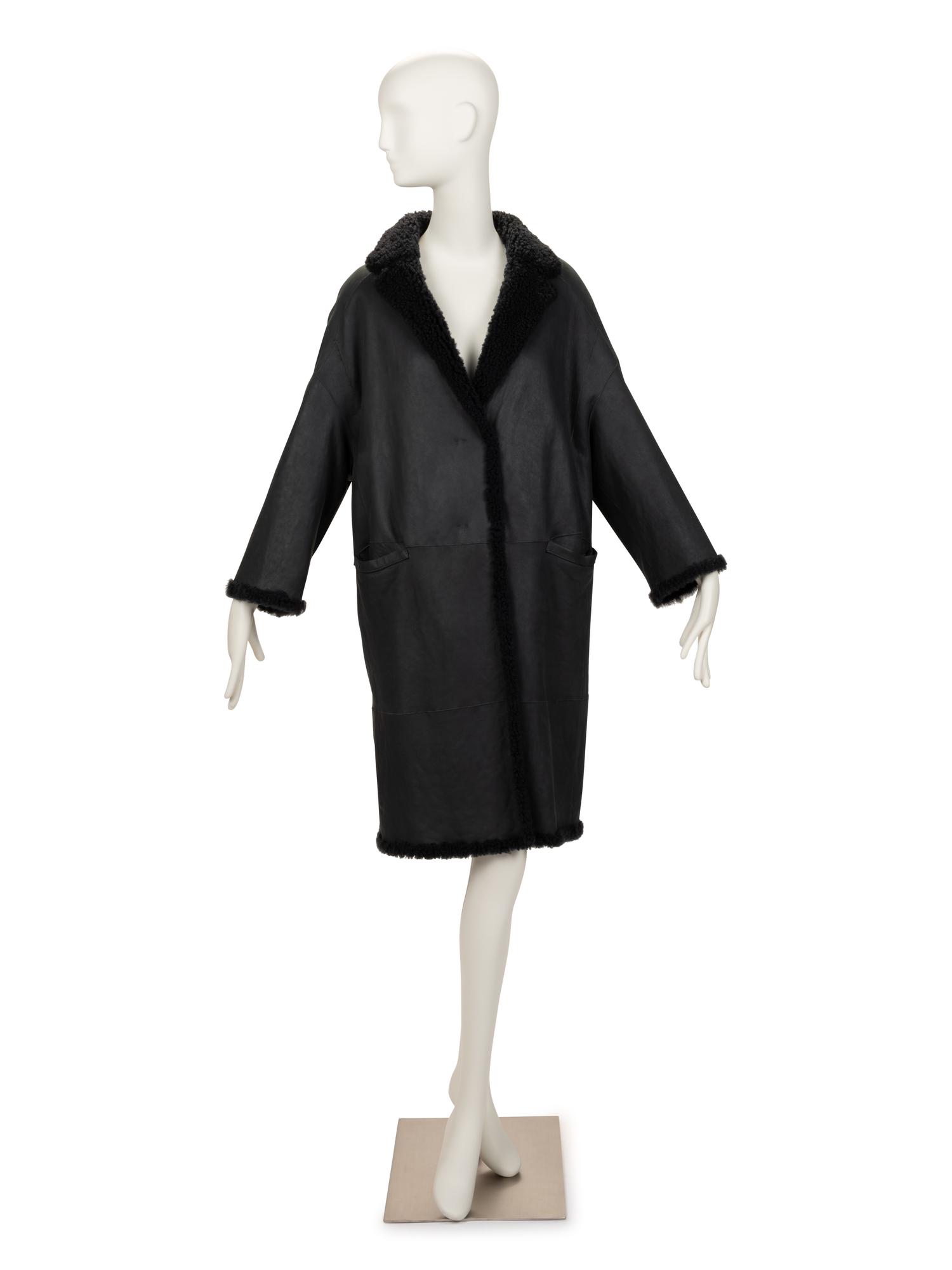 Brunello Cucinelli Leather and Shearling Coat