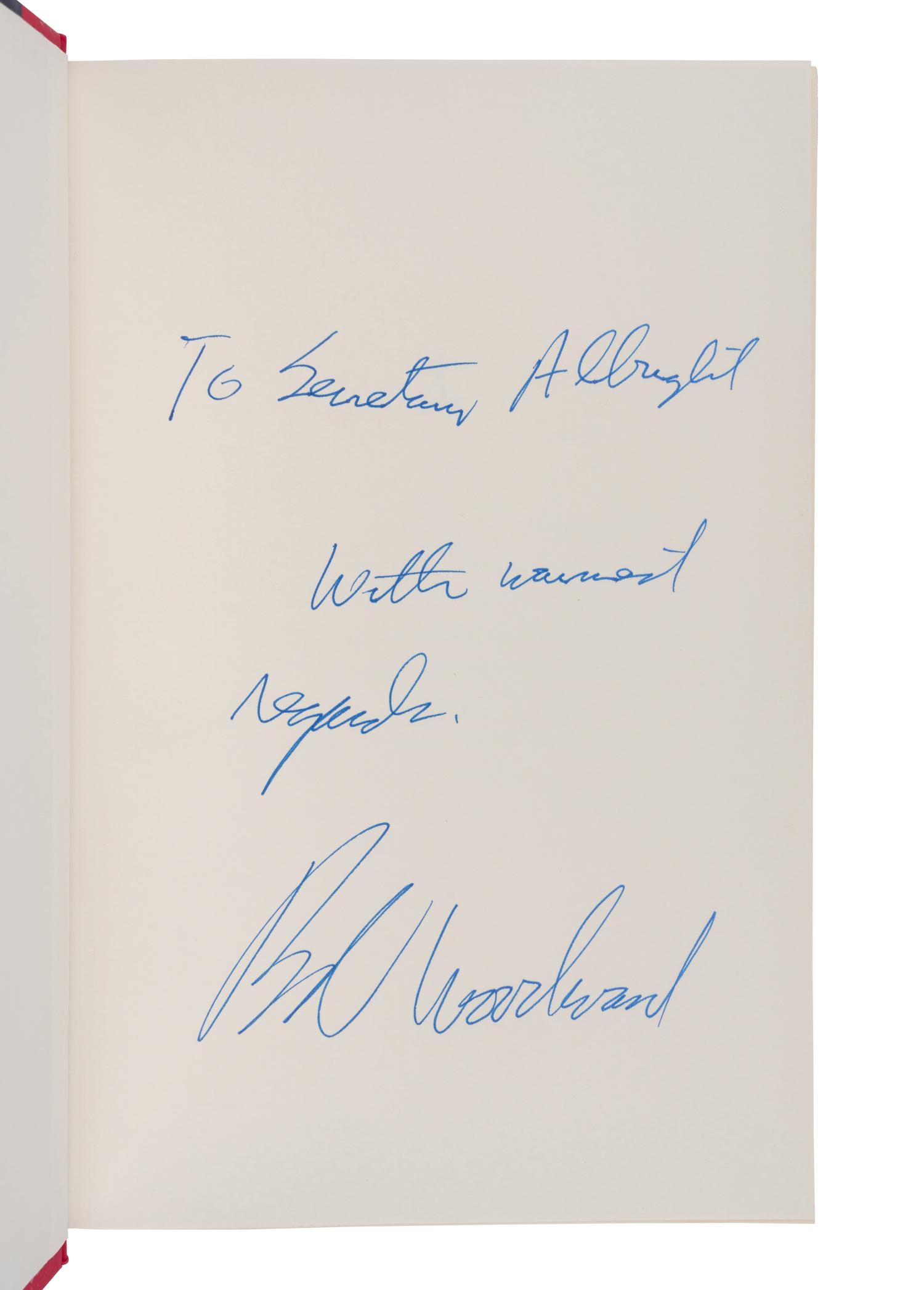 AMERICAN POST-COLD WAR CONFLICT A group of 8 works, most FIRST EDITIONS, a few INSCRIBED TO SECRETARY ALBRIGHT: