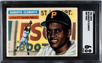A 1956 Topps Roberto Clemente Gray Back Baseball Card No. 33 (SGC 6 EX/NM)