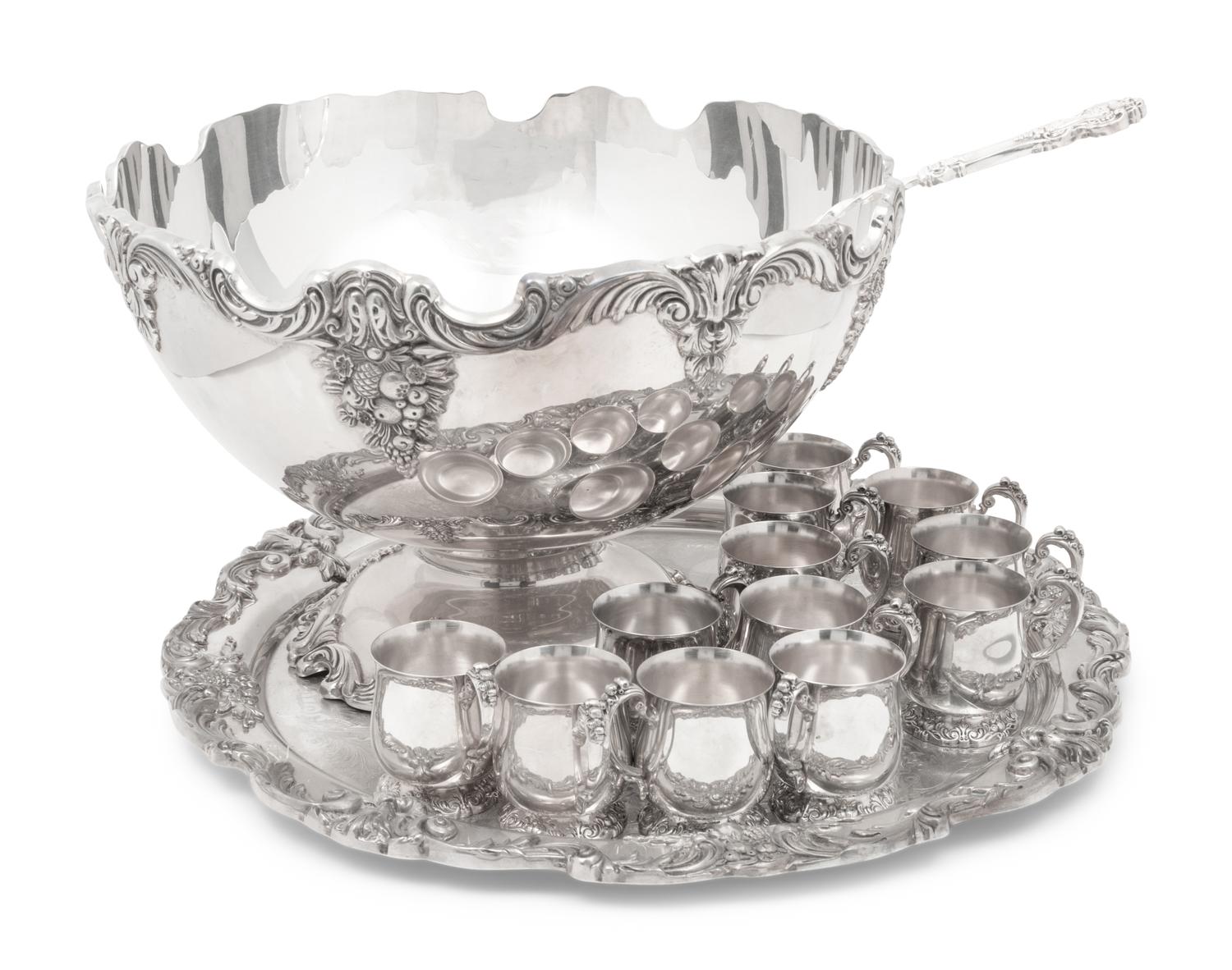 An American Silver-Plate Punch Service