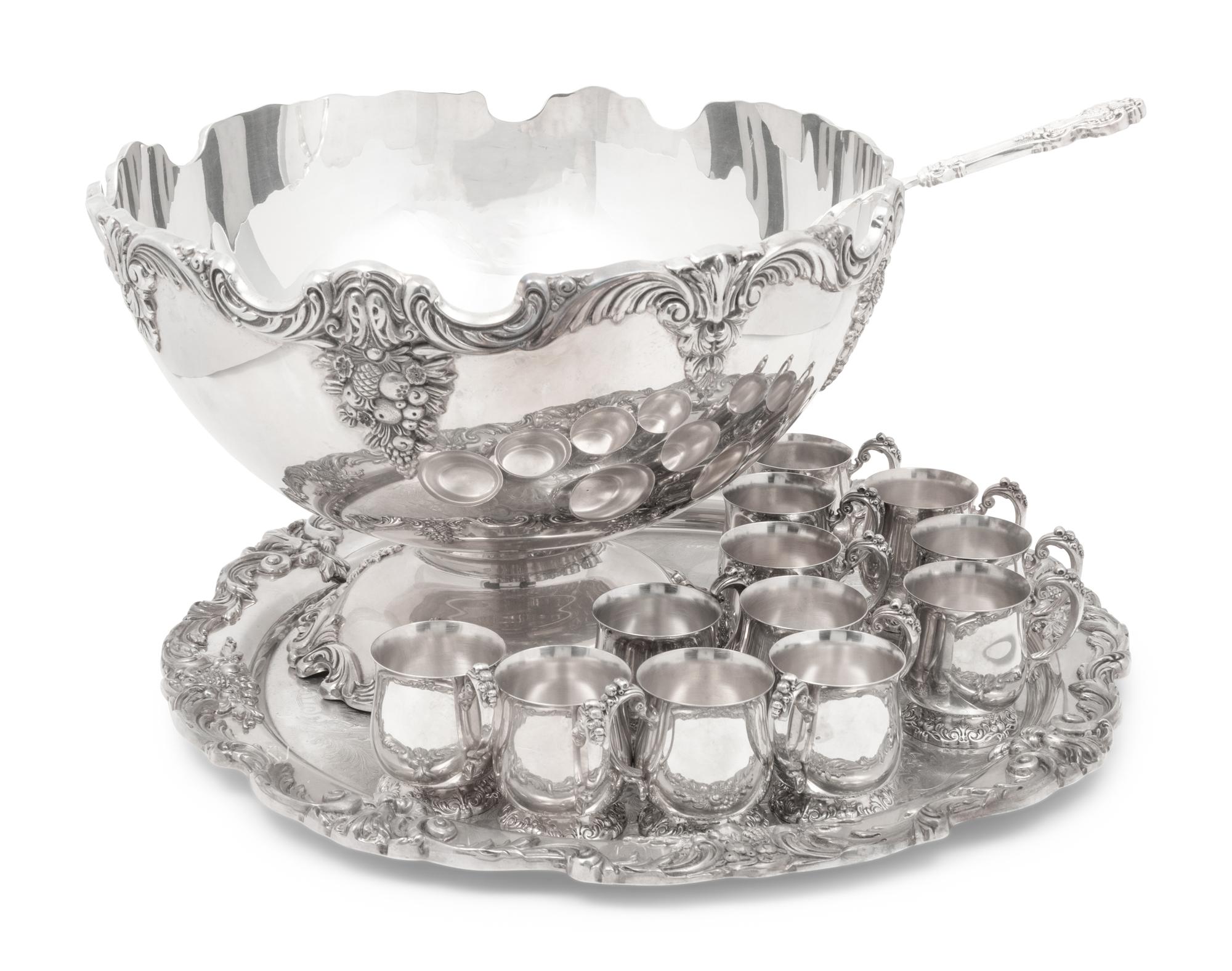 An American Silver-Plate Punch Service