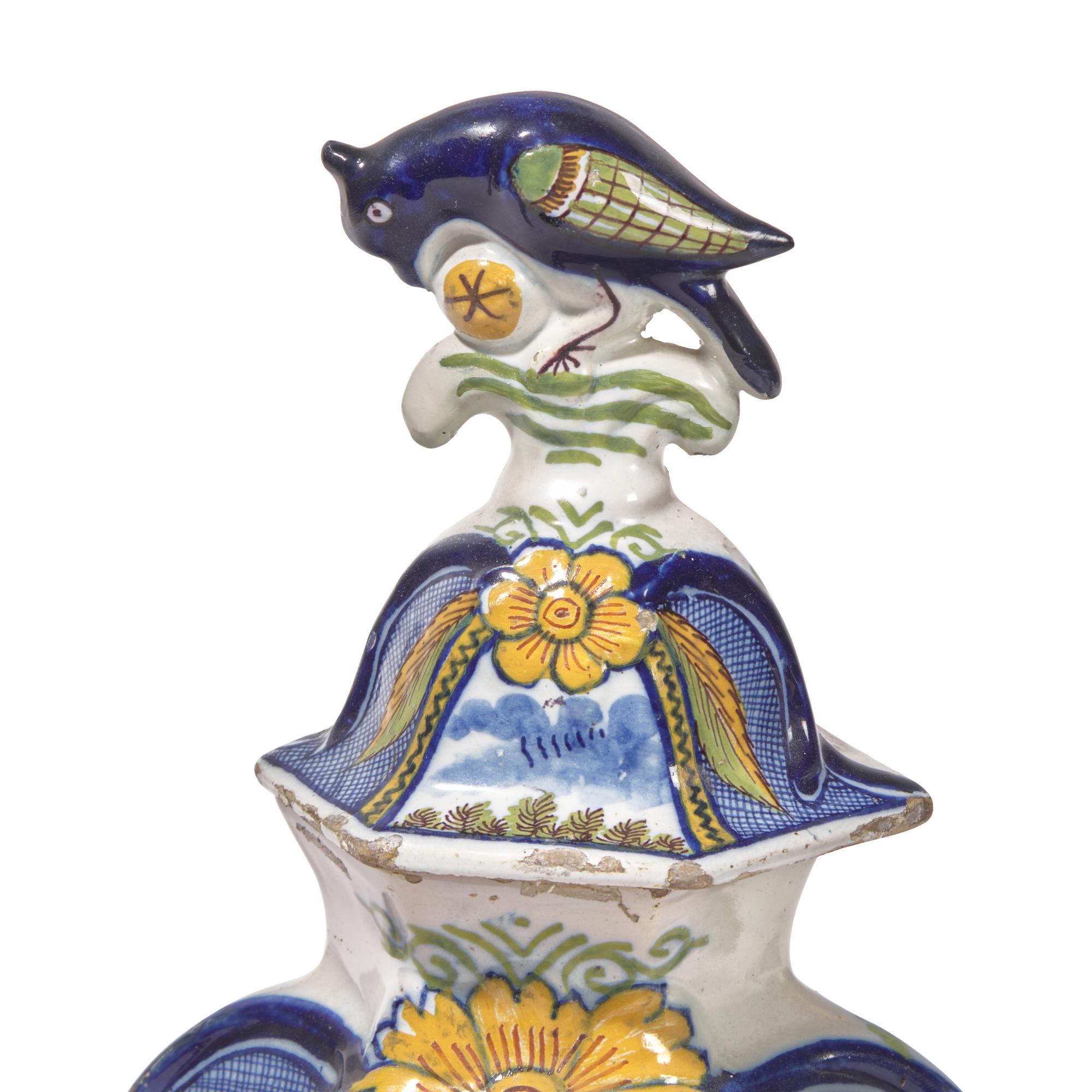 A Dutch Delft Five-Piece Garniture