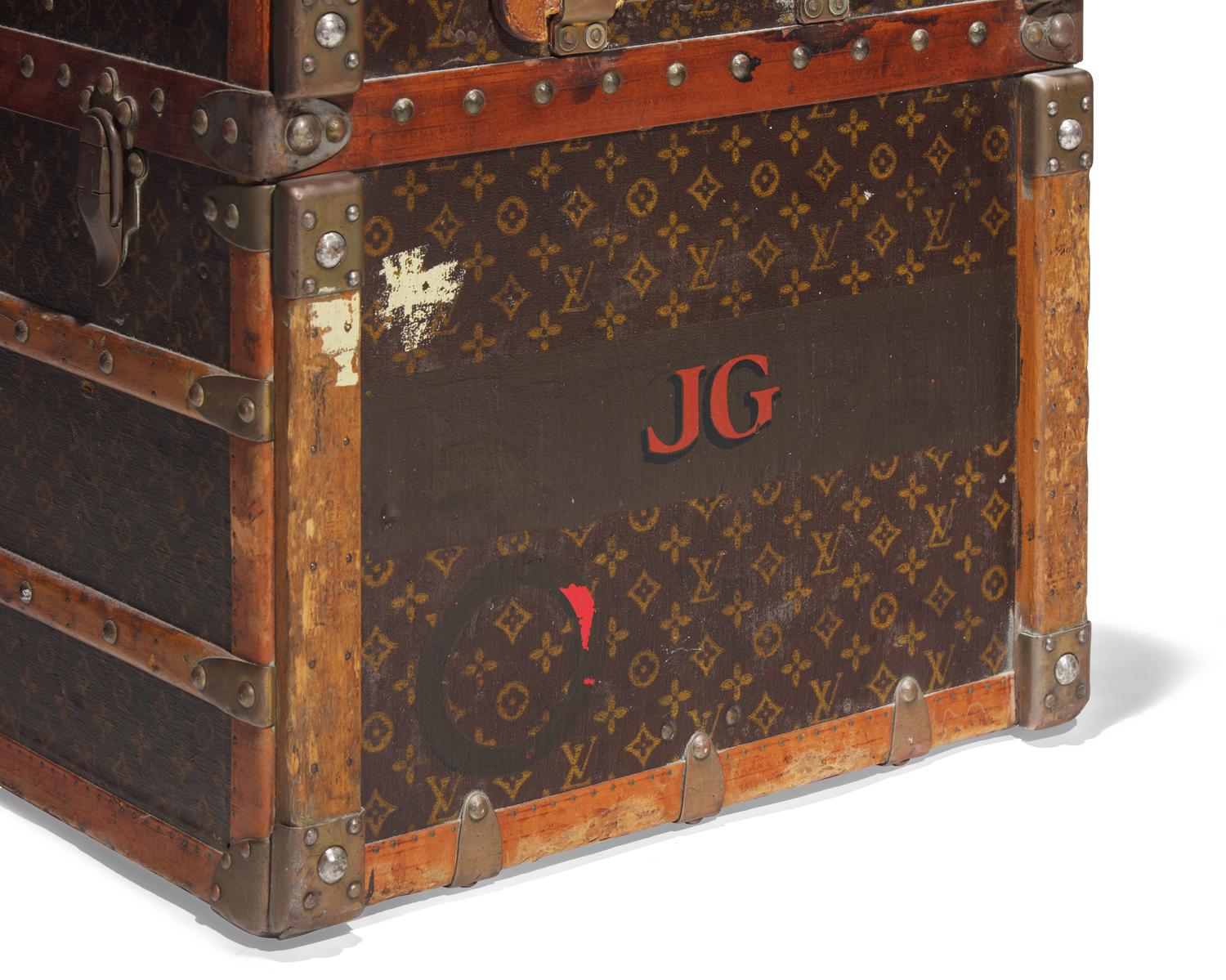 A Louis Vuitton Monogrammed Canvas Hardsided Wardrobe with 'JG' Monogram