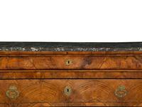 A Louis Philippe Burled Walnut Marble Top Commode
