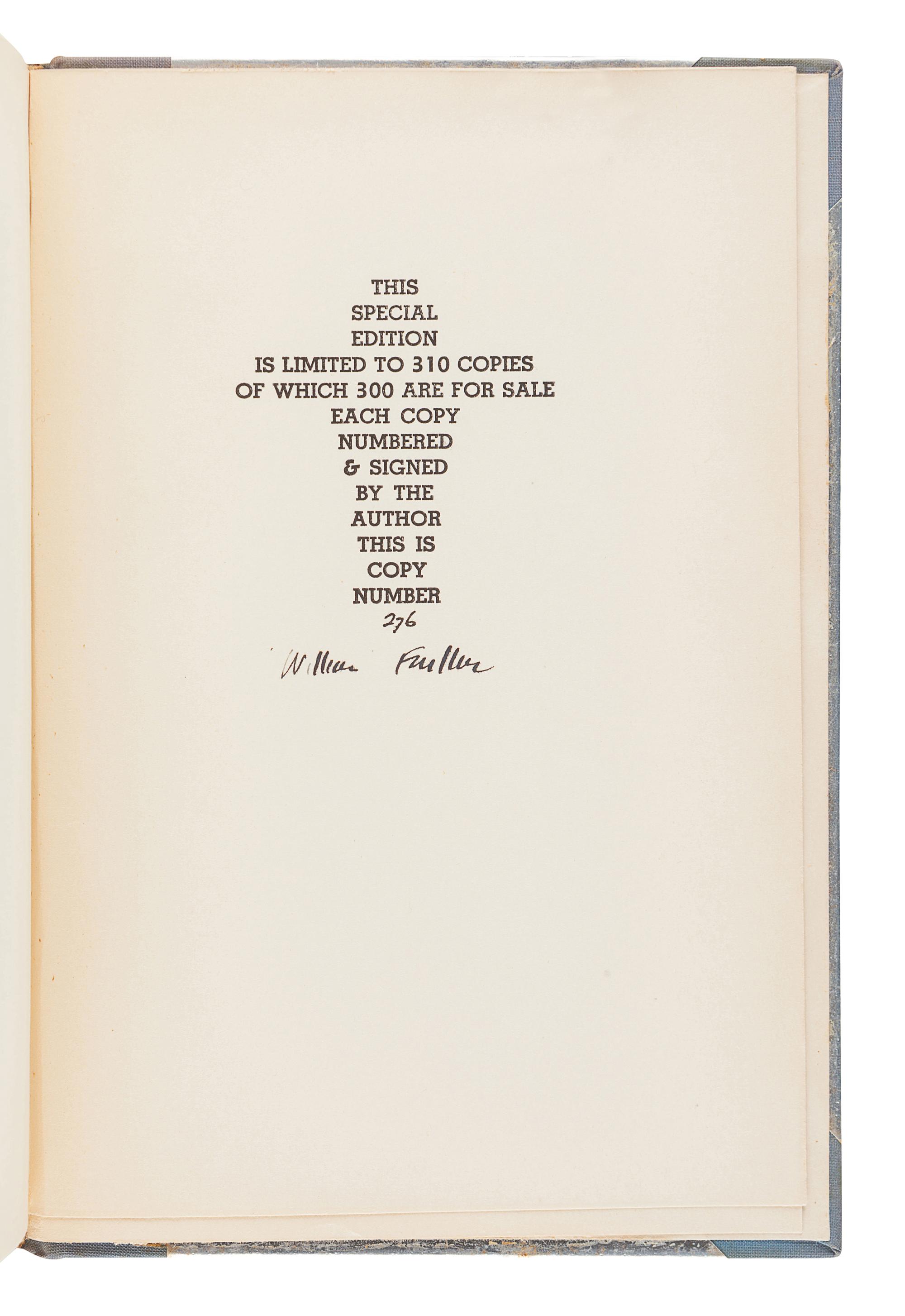 FAULKNER, William (1897-1962). Pylon . New York: Harrison Smith and Robert Haas, 1935.