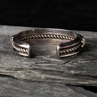Perry Shorty (Diné, b. 1964) — Traditional Silver and Blue Gem Turquoise Cuff Bracelet