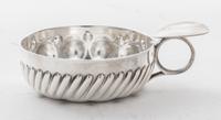 A French Silver-plate Wine Taster, , of typical form with reeded sides