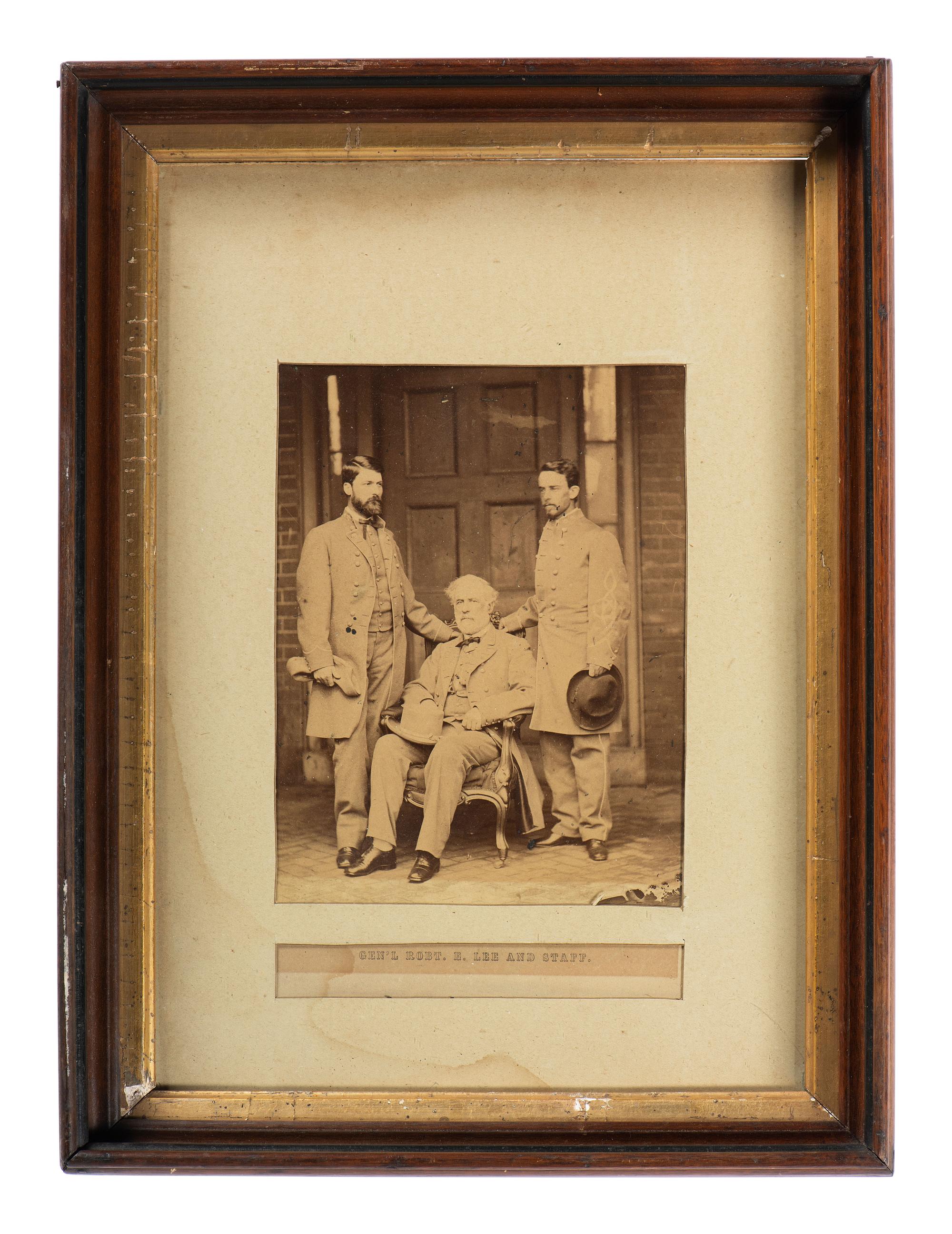 [CIVIL WAR]. BRADY, Mathew (1822-1896), photographer. Gen'l. Robt. E. Lee and Staff . Washington, DC, 1866.
