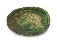 A Grueby Pottery Matte Green Scarab Paperweight