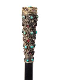 Two Continental Ebony-Shafted Lady's Walking Sticks