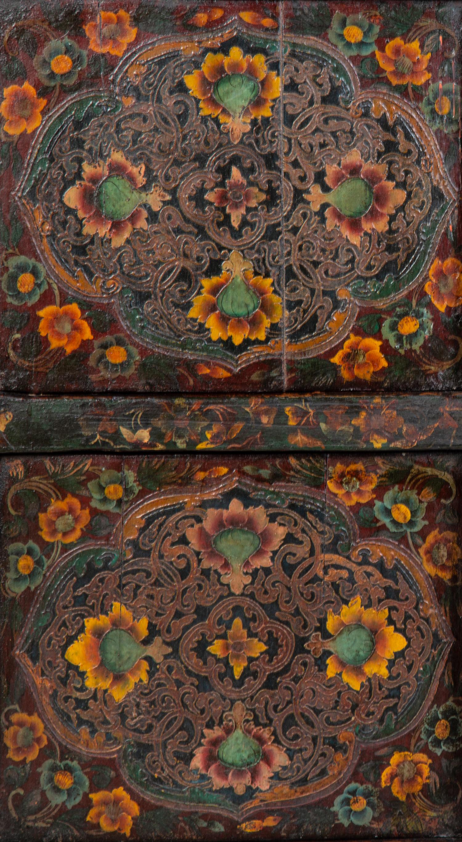 A Tibetan Lacquered and Tooled Pigskin Hall Chest — 20TH CENTURY