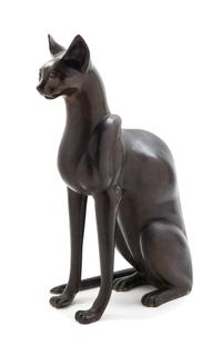 An Egyptian Style Bronze Model of a Seated Cat Height 24 3/8 inches. — 20TH CENTURY