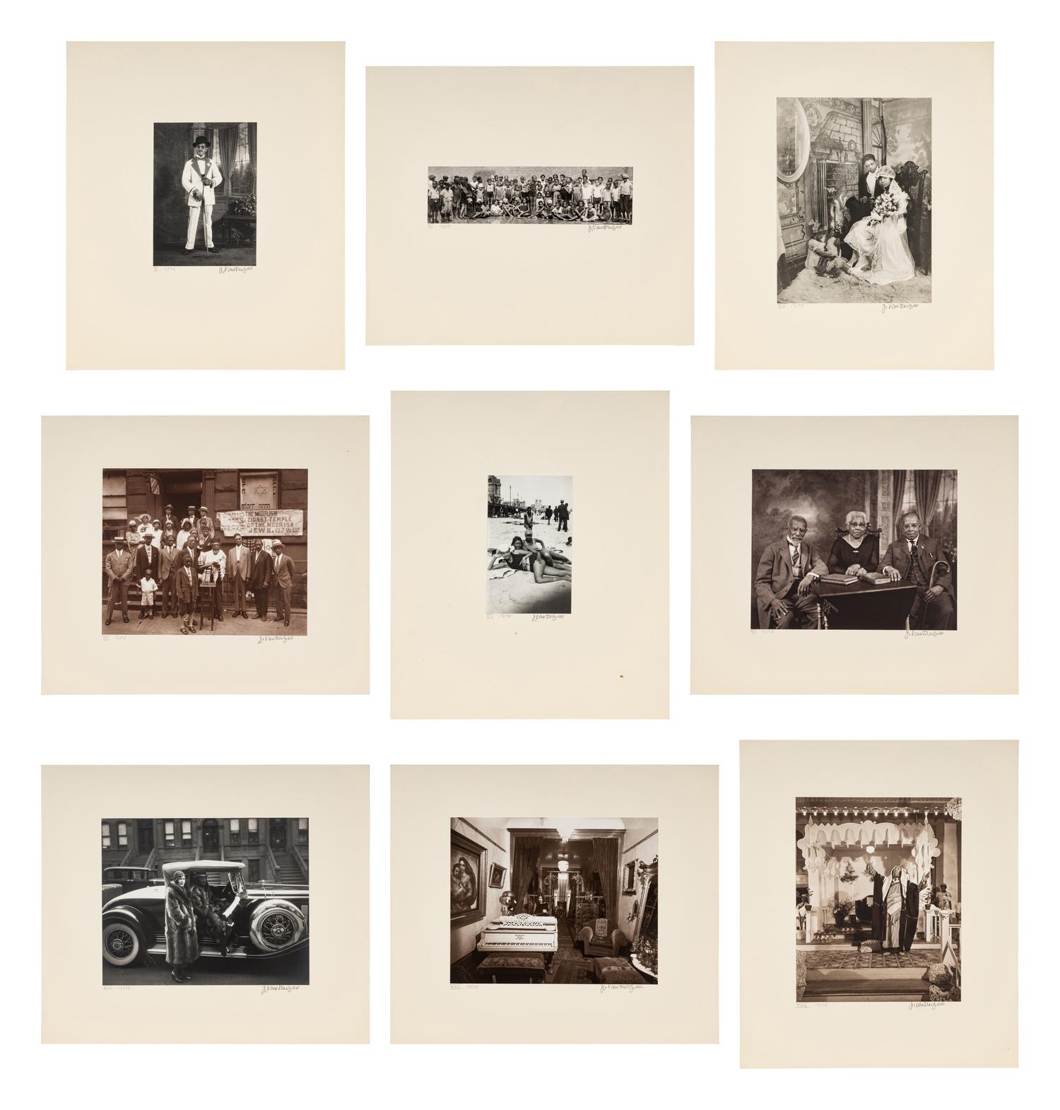 James Van Der Zee (1886-1983) "James Van Der Zee: Eighteen Photographs , 1905-1939"; and selected studio portraits