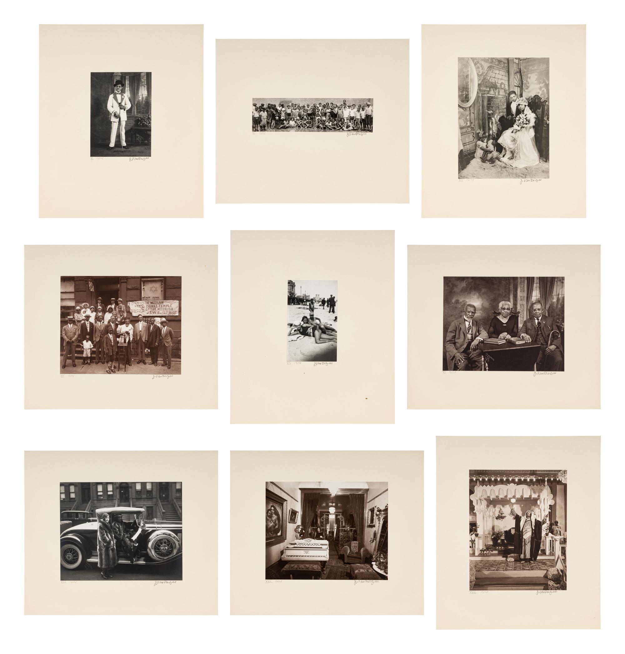 James Van Der Zee (1886-1983) "James Van Der Zee: Eighteen Photographs , 1905-1939"; and selected studio portraits