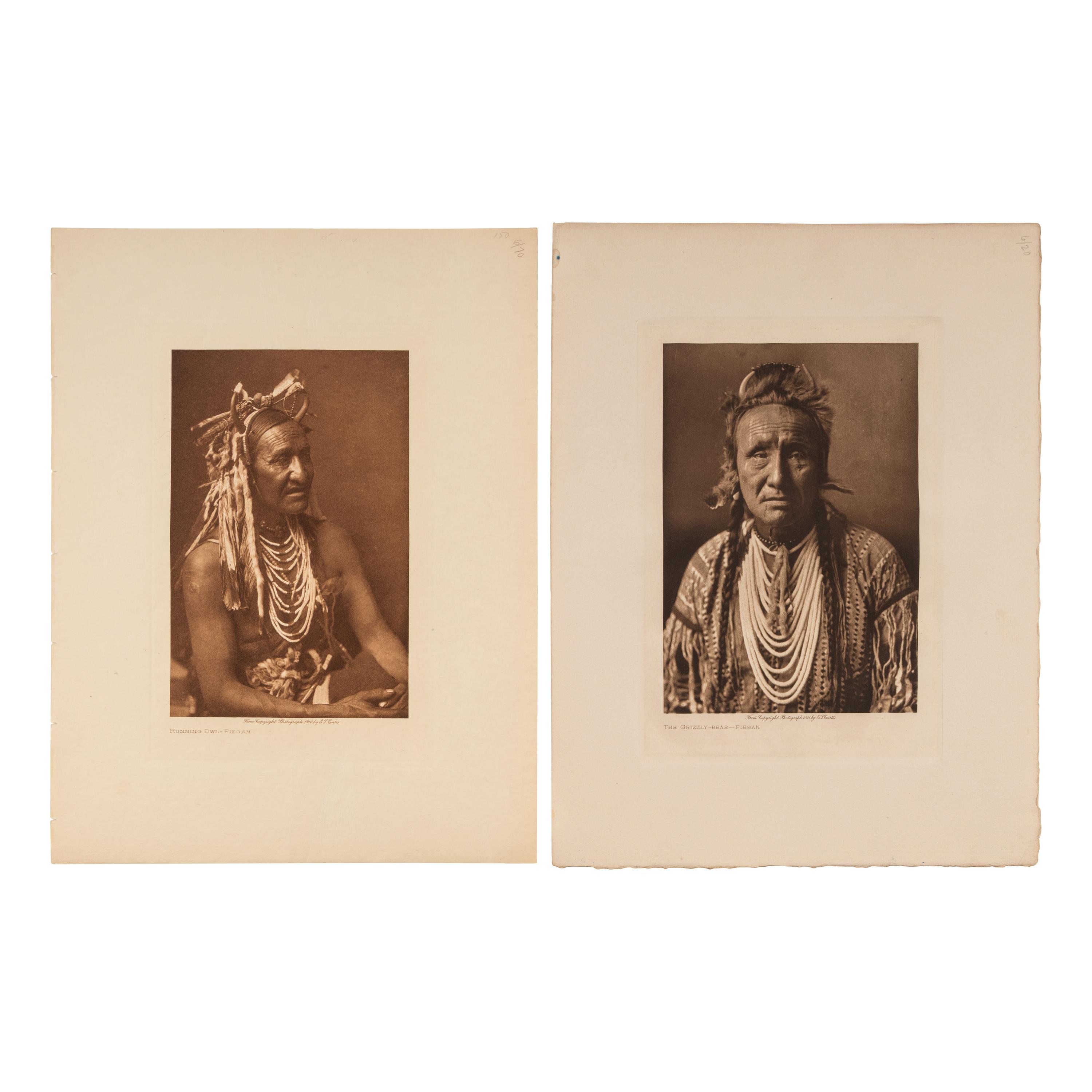 Edward Curtis (American, 1868-1952) — Photogravures of Piegan and Blackfoot Subjects Lot of 8
