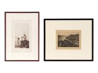 "Prayer to Isis" and "The Nile And Colonnade - Temple of Isis - Philae" Framed Prints