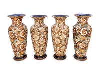 Four Doulton Lambeth Stoneware Vases