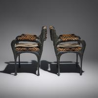 Paul Evans (American, 1931–1987) — Pair of Sculpted Bronze Armchairs, Model PE-105, c. 1970 Paul Evans Studio for Directional