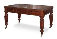 A William IV Walnut Partner's Desk Height 30 x width 56 1/2 x depth 35 inches. — FIRST HALF 19TH CENTURY
