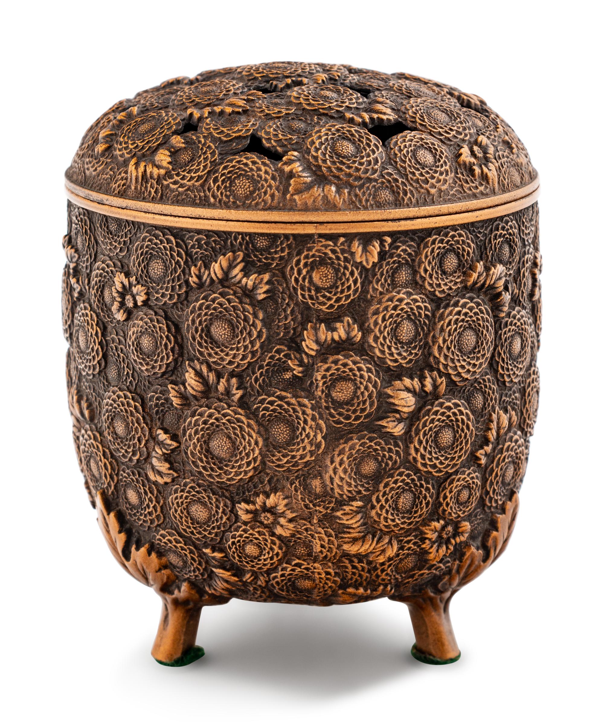 A 'Multitude of Chrysanthemums’ Cast Incense Burner