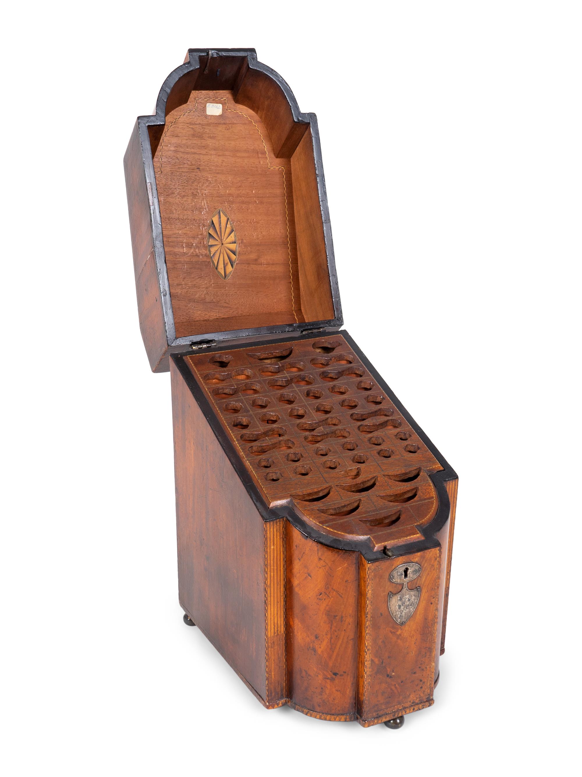 A George III Inlaid Mahogany Knife Box — LATE 18TH CENTURY