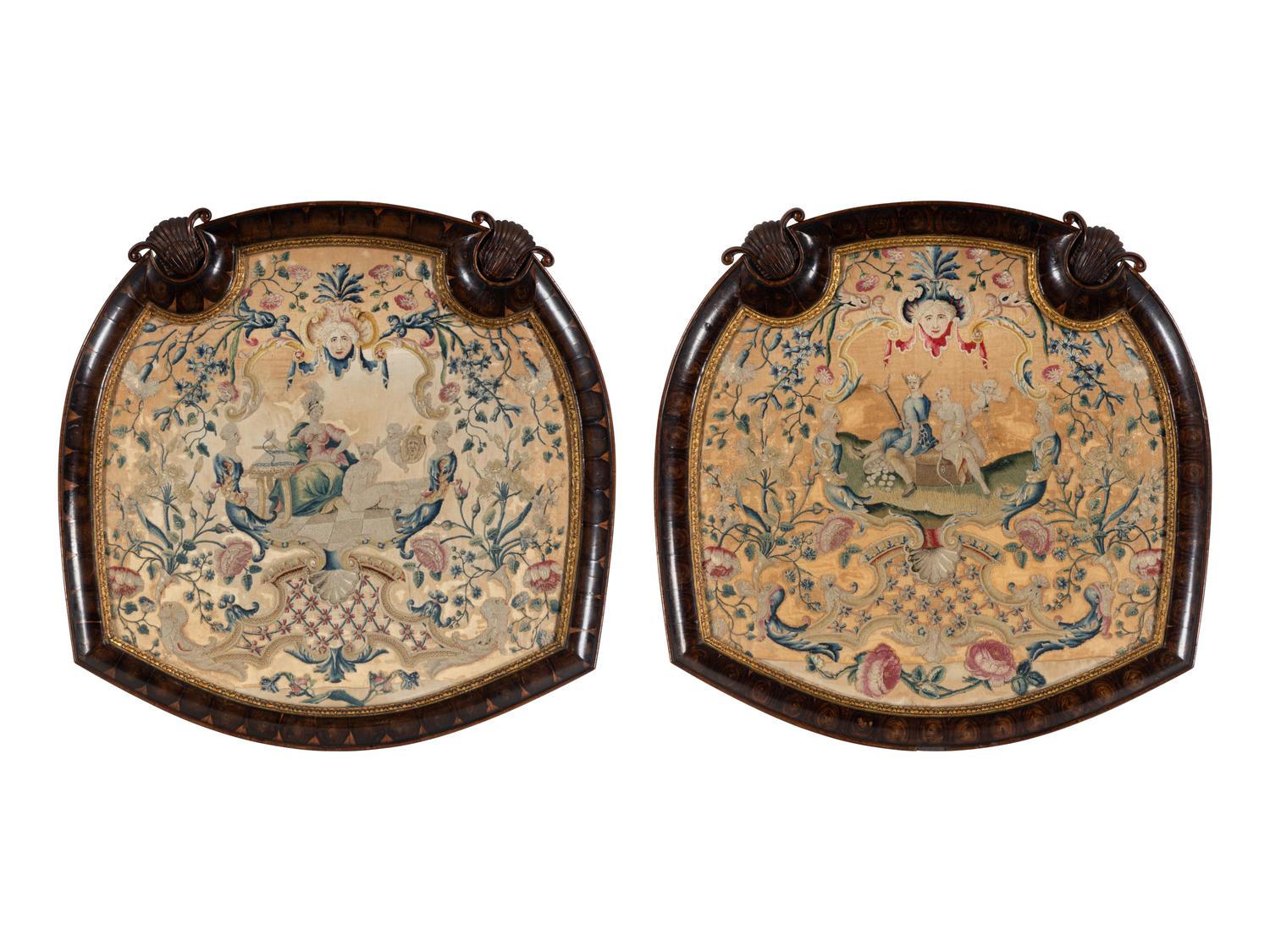A Pair of Italian Needlework Panels
