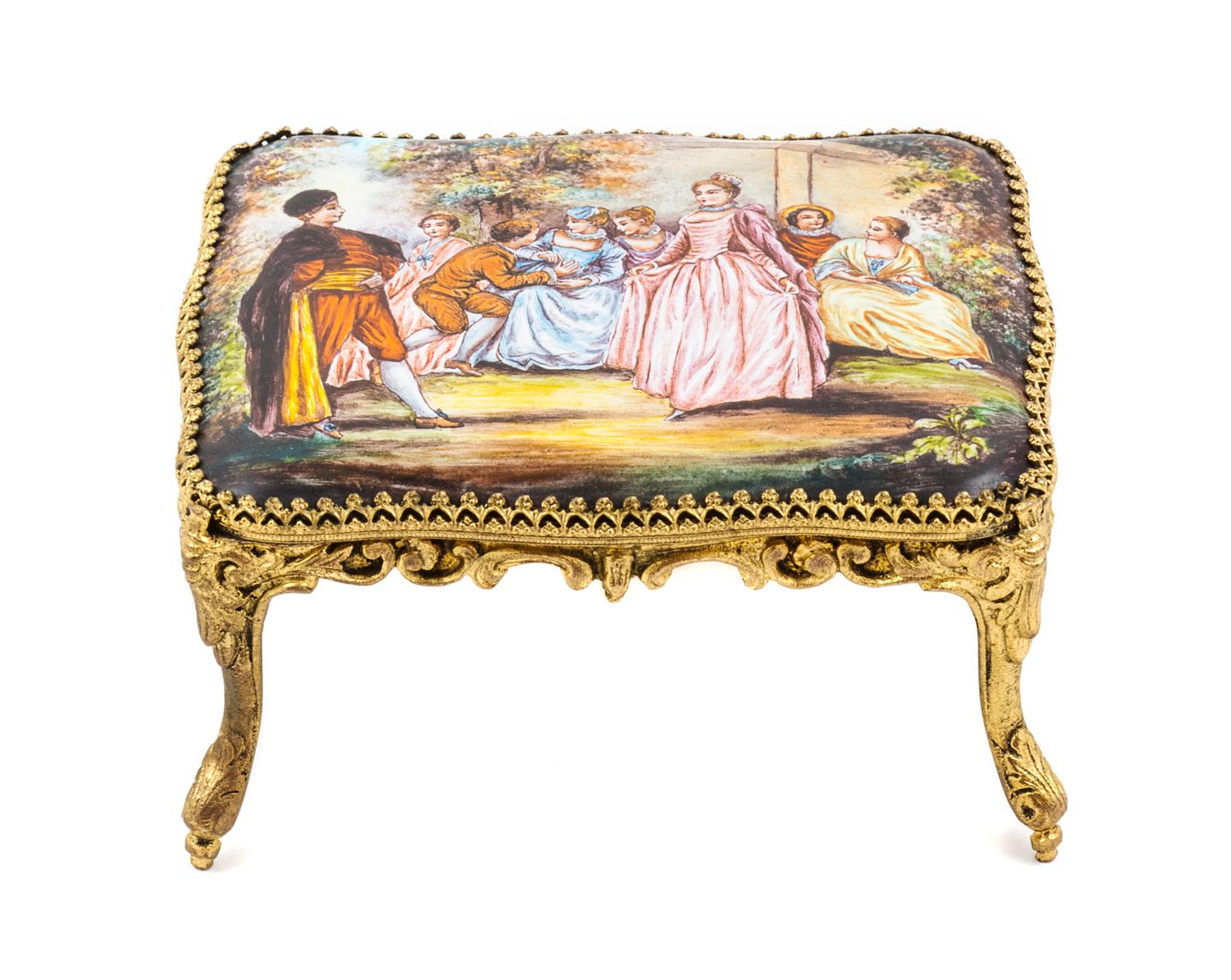 An Austrian Enameled Music Box Width 3 3/4 inches. — 19TH/20TH CENTURY